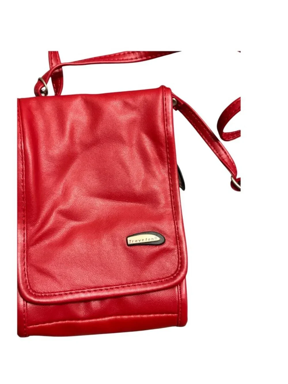 Travelon Red Crossbody Travel Organizer Bag RFID Wallet Purse
